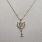 Cordão Folheado a Ouro Coração “Fé” com Pingente Nossa Senhora Aparecida Cravejado - Imagem 2