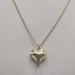 Cordão Folheado a Ouro com Pingente Coração 3D Liso Corrente Fina - Imagem 2