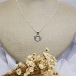 Colar Coração Família Folheado a Prata