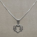 Colar Coração Família Folheado a Prata - Imagem 2