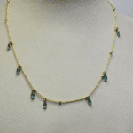 Gargantilha Folheada a Ouro com Pingentes Gota Azul Cristal - Imagem 2