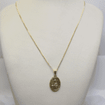 Cordão Folheado a Ouro com Medalha Oval Nossa Senhora Aparecida Bicolor - Promoção