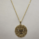 Cordão Folheado a Ouro com Pingente Divino Espírito Santo Medalha Trabalhada - Imagem 2