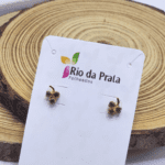 Brinco Trio de Pedras Folheado a Ouro – Azul e Lilás - Imagem 3