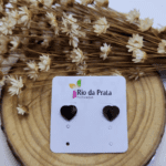 Brinco Coração Liso em Aço –  Dourado e Prata - Imagem 2