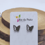 Brinco Borboleta Vazado Prateado – Delicado e Minimalista