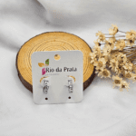 Argola de Aço Prata Cravejada PP