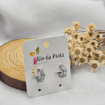 Argola de Aço Prata Cravejada PP - Imagem 2