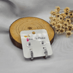 Dupla de Aço Prata com Ponto de Luz e Argola de Pedrinhas G - Imagem 3