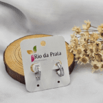 Argola Aço Prata Cravejada 1cm de Diâmetro - Imagem 3