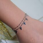 Pulseira Dupla Aço Inox Delicado Com Detalhes Em Cruz Rita - Imagem 4