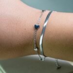 Pulseira Dupla Aço Inox Prata Com Detalhe Em Borboleta Maria