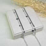 Pulseira Dupla Aço Inox Prata Com Detalhe Em Borboleta Maria - Imagem 6
