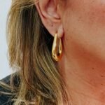 Brinco Feminino Em Aço Inox Dourado Cláudia