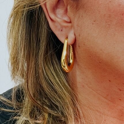 Brinco Feminino Em Aço Inox Dourado Cláudia
