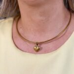 Colar Gargantilha Em Aço Inox Dourado Alta Qualidade Moda Luxo Madalena - Imagem 6
