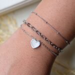 Kit Conjunto 3 Pulseiras Com Detalhe Em Coração Colorido Suzane