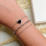 Kit Conjunto 3 Pulseiras Com Detalhe Em Coração Colorido Suzane - Imagem 4